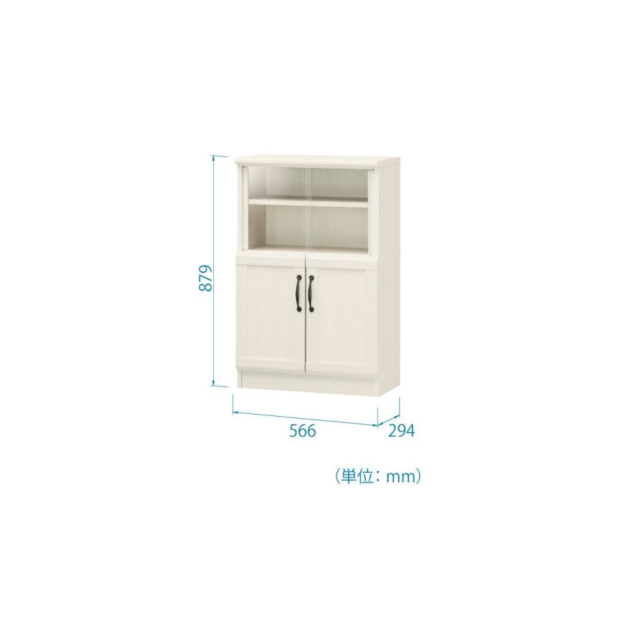 ミニカップボード 食器棚 ガラス引き戸 ミニ食器棚 ロータイプ キッチン収納 レンジ台 チェローネ キッチンボード スリム 収納家具 |  | 02