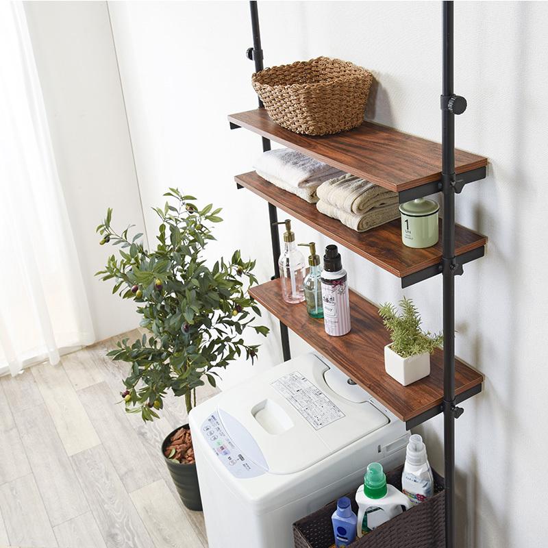 突っ張り洗濯機ラック 3段 幅70cm つっぱり ランドリーラック 壁面ラック |  | 02