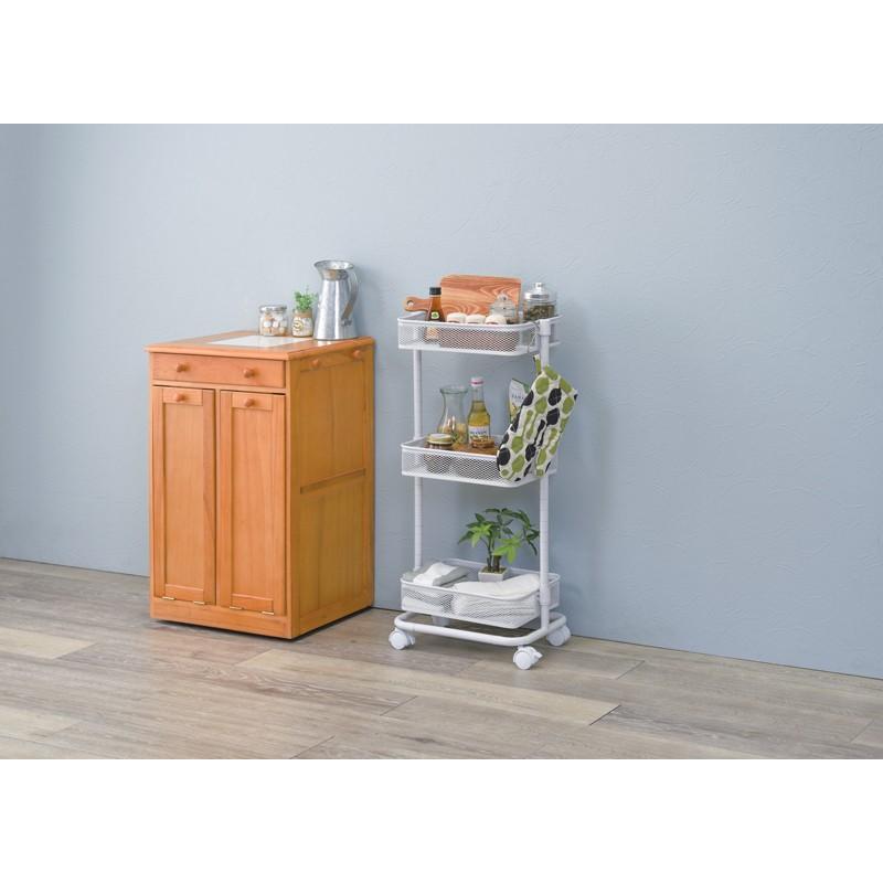 トローリーワゴン キッチンワゴン キャスター付き 3段 バスケット スリム リビング サニタリー プランター台 飾り棚 収納棚 KR-3365 |  | 05