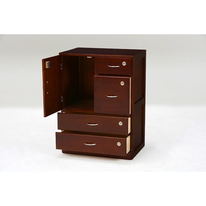 チェスト 木製 鍵付き 引き出し 収納 洋服タンス リビングチェスト 収納棚 桐チェスト ブラウン MCH-6295BR |  | 02