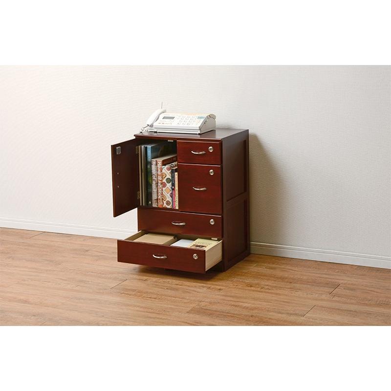 チェスト 木製 鍵付き 引き出し 収納 洋服タンス リビングチェスト 収納棚 桐チェスト ブラウン MCH-6295BR |  | 09