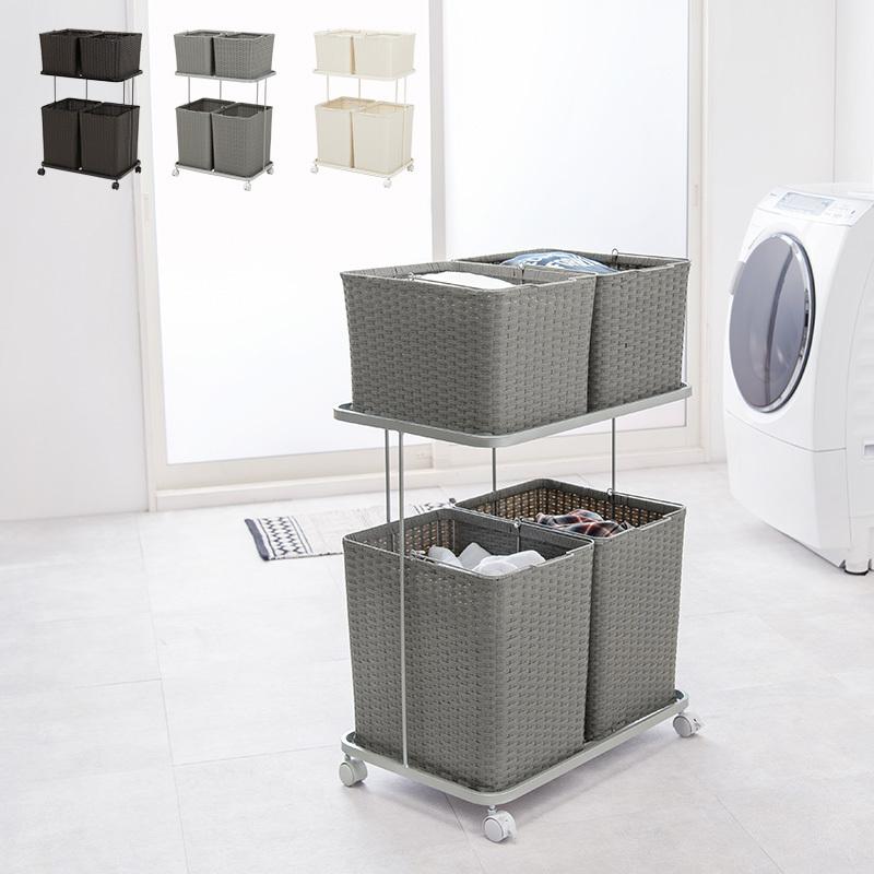 ランドリーラック 4個 ランドリーバスケット キャスター付き ランドリー収納 洗濯籠 洗濯物収納 ランドリーチェスト 通気性 おしゃれ シンプル 洗濯カゴ オシャ |  | 01
