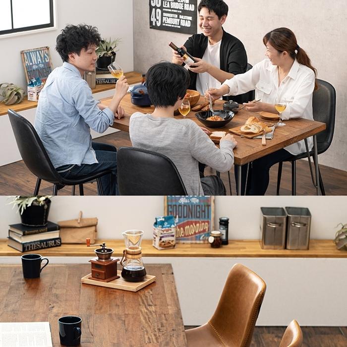 ダイニング５点セット アイアン ダイニングテーブルセット 4人掛け コンパクト 木目 カフェ 食卓テーブル イス チェアー 北欧 おしゃれ コンパクト 新婚 |  | 03