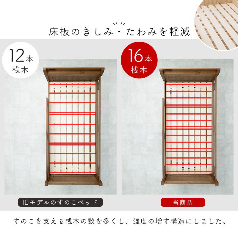ロフトベッド シングルベッド 木製ベッド すのこベッド コンセント 棚付き ハイタイプ お洒落 スノコ 通気性 湿気対策 北欧 パイン材 シングルサイズ フック付き |  | 06