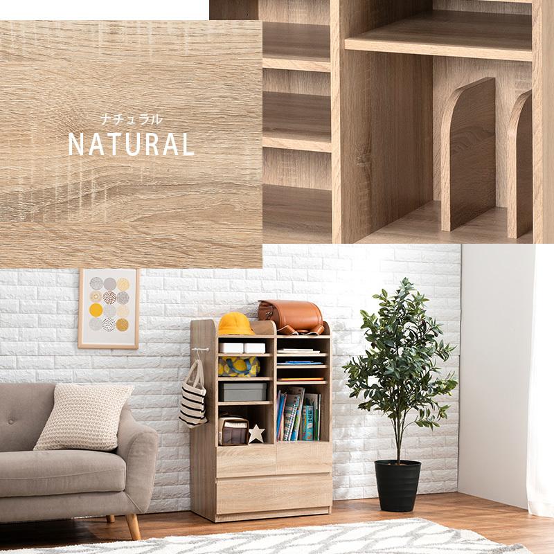 ランドセルラック キャスター付き コンパクト スリム 2人用 引き出し収納 ラック 小学生 ランドセル置き 鞄 木製 キッズ 子供 本棚  おかたづけラック 教科書 本 |  | 17