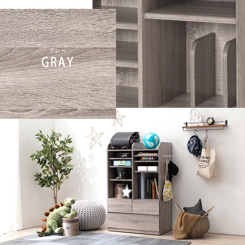 ランドセルラック キャスター付き コンパクト スリム 2人用 引き出し収納 ラック 小学生 ランドセル置き 鞄 木製 キッズ 子供 本棚  おかたづけラック 教科書 本 |  | 18