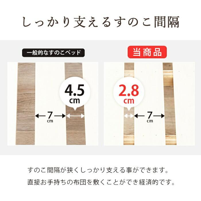 セミダブルベッド マットレス付き ボンネルコイルマットレス コンセント付き 高さ調節 高さ調整 ナチュラル ブラウン ホワイト すのこベッド 木製 棚付き 宮棚付 | ブランド登録なし | 06