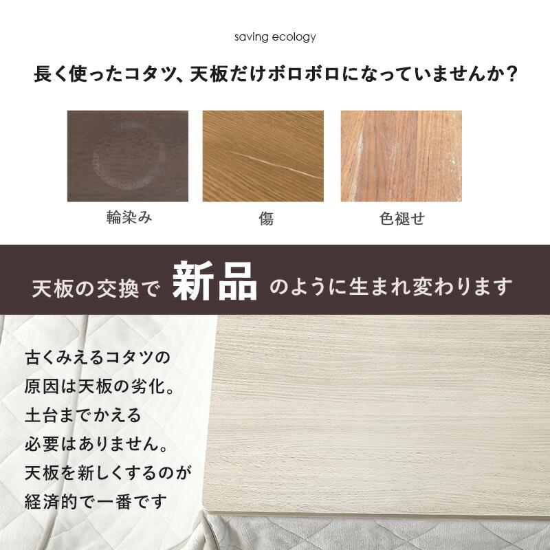 コタツ天板 こたつ天板のみ 80×80 正方形 シンプル おしゃれ こたつテーブル リバーシブル |  | 02