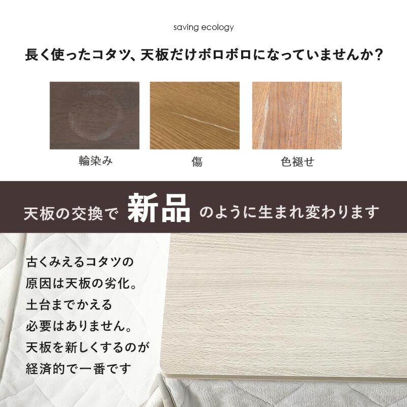 コタツ天板 こたつ天板のみ 105×行75 長方形 シンプル おしゃれ こたつテーブル リバーシブル |  | 02