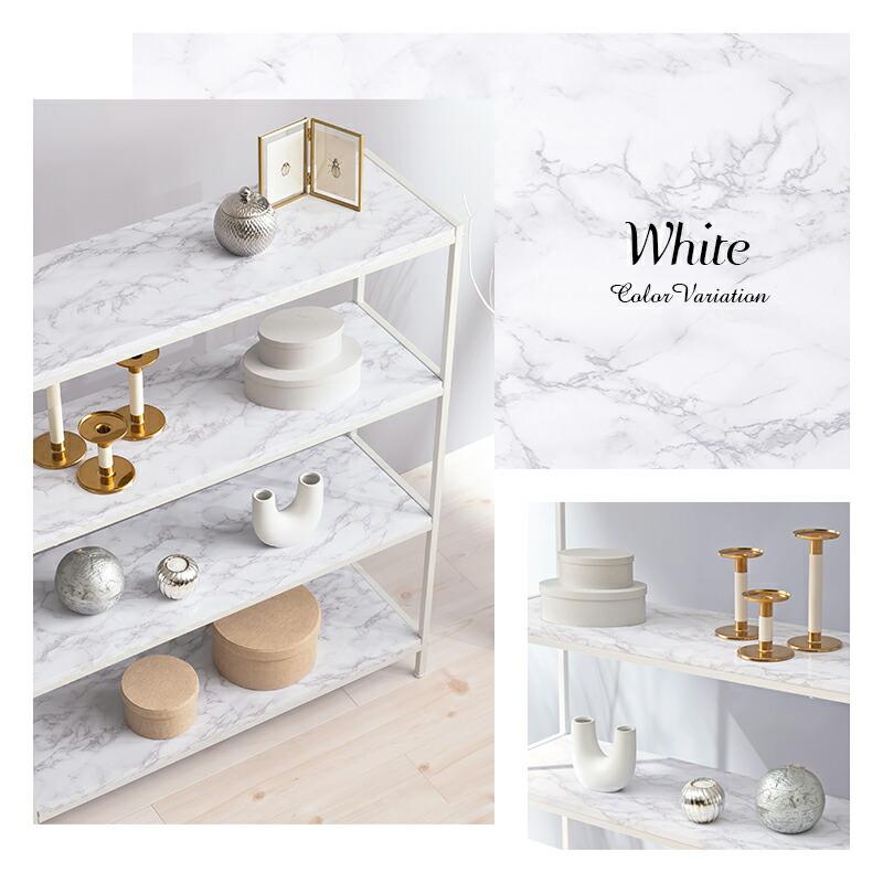 オープンラック 収納棚 幅90 奥行30 大理石柄 モノトーン 4段 スリム シンプル ディスプレーラック オープンシェルフ エレガント |  | 02