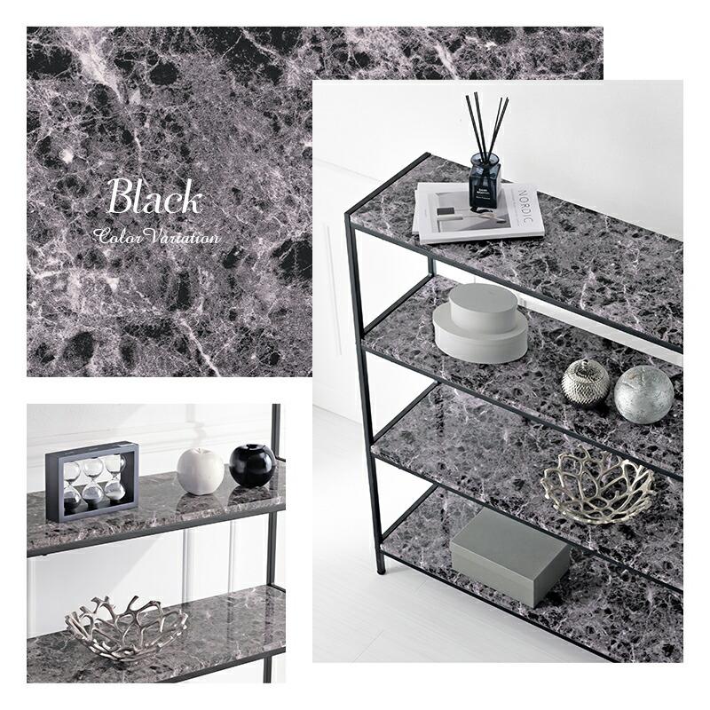 オープンラック 収納棚 幅90 奥行30 大理石柄 モノトーン 4段 スリム シンプル ディスプレーラック オープンシェルフ エレガント |  | 03