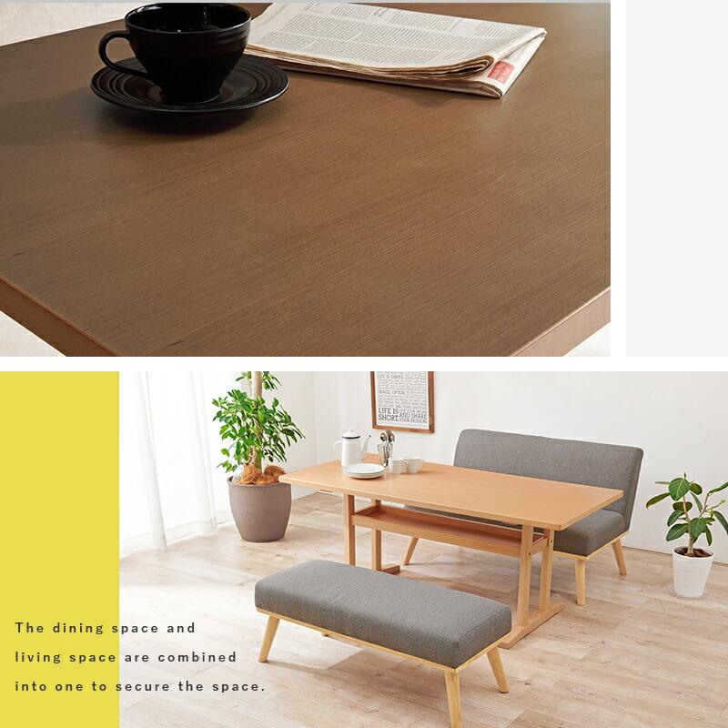 ダイニングテーブル 120×70 木製 棚付き 2人用 4人用 食卓テーブル 2人掛け 4人掛け 丸角 ナチュラル ブラウン 北欧 おしゃれ シンプル ケルトT120 | ブランド登録なし | 02