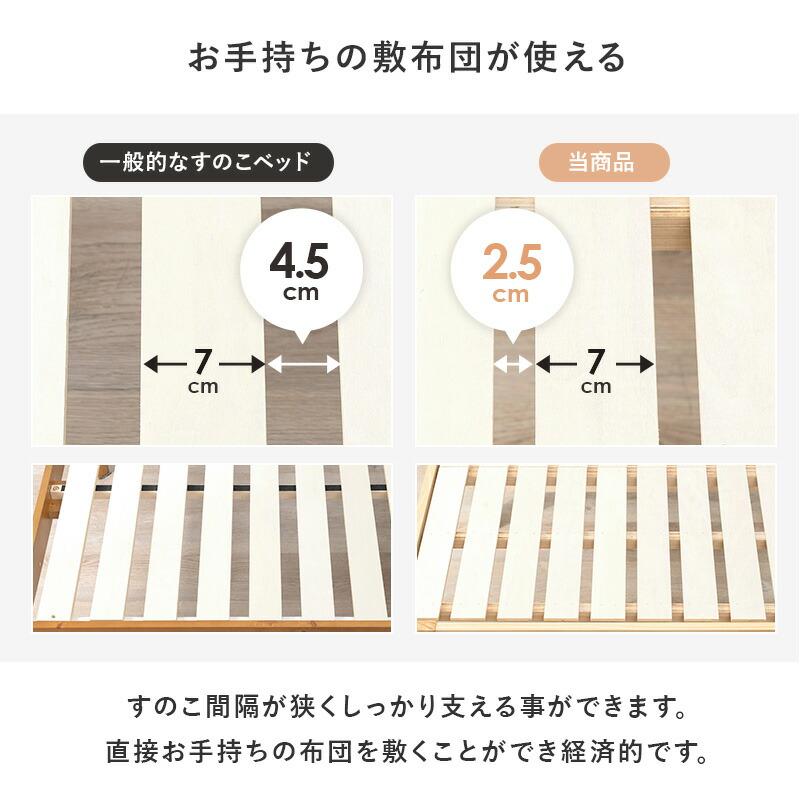 シングルベッド マットレス付き すのこベッド 木製 ポケットコイルマットレスセット コンセント付き 高さ調整 高さ調節 ナチュラル ライトブラウン ホワイト | ブランド登録なし | 13