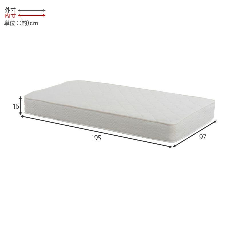 ベッド シングル マットレス付き ヘッドレス すのこベッド ボンネルコイルマットレスセット 木製 通気性 省スペース 一人暮らし ブラウン ナチュラル ホワイト | ブランド登録なし | 19