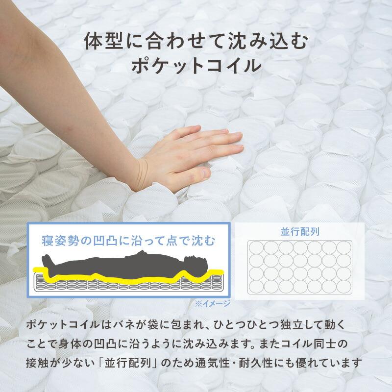 シングルベッド マットレス付 組立簡単 ヘッドレス ポケットコイルマットレスセット すのこベッド 通気性 湿気対策 ブラウン ナチュラル ホワイト 狭い部屋 | ブランド登録なし | 17
