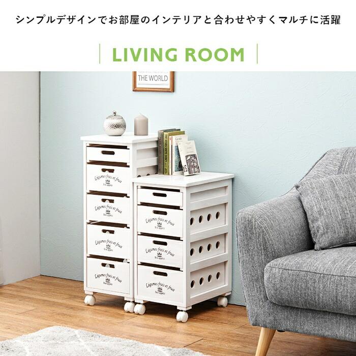 野菜ストッカー キッチンストッカー 木製 タイル天板 幅30 キャスター付き 食品ストッカー 野菜入れ キッチン収納 台所ストッカー 台所収納 おしゃれ ホワイト | ブランド登録なし | 03