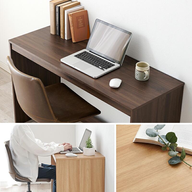 スリムデスク 幅120 デスク シンプルデスク 木製 コンパクト 省スペース ブラウン ナチュラル パソコンデスク ひとり暮らし リモートワーク テレワーク | ブランド登録なし | 03
