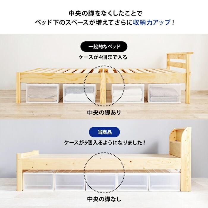 組立簡単 シングルベッド マットレス付き すのこベッド 木製 シングルサイズ ナチュラル ブラウン 高さ調整 高さ調節 コンセント付き 通気性 宮付き 棚付き ナチ | ブランド登録なし | 12