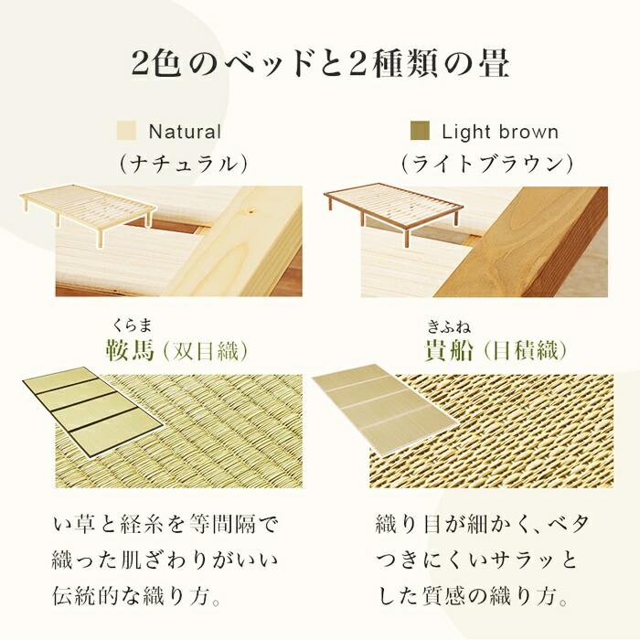 畳ベッド セミダブルサイズ 敷布団対応 和モダン 和風 レトロ ヘッドレス コンパクト 省スペース たたみベッド ベッドフレーム 通気性 湿気対策 高さ調整 高さ調 | ブランド登録なし | 03