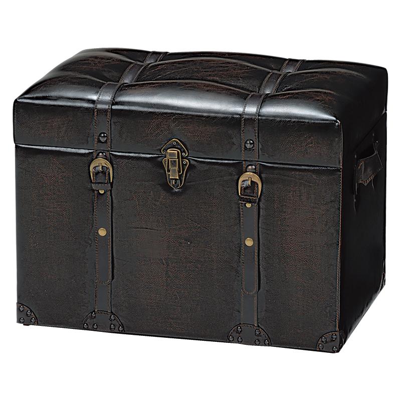 トランク型収納スツール チェスターシリーズ 収納スツール 椅子 チェア いす MC-6001DBR | 