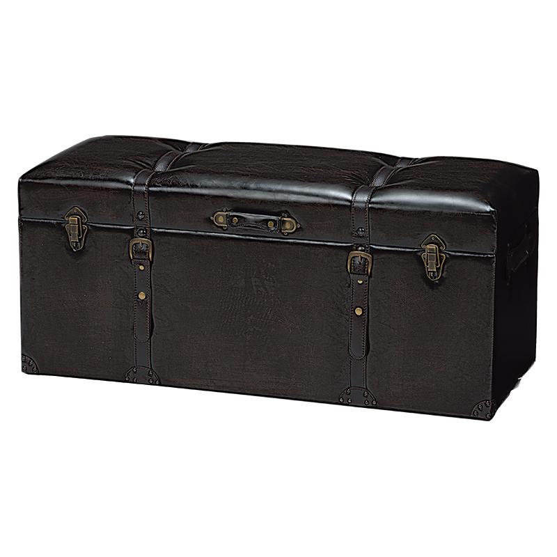 トランク型収納スツール チェア 椅子 チェスターシリーズ 収納スツール MC-6002DBR | 