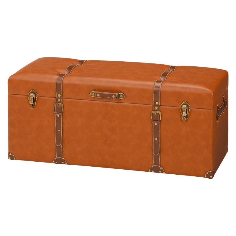 トランク型収納スツール  チェスターシリーズ 収納スツール 椅子 チェア 長椅子 ベンチ MC-6002LBR | 