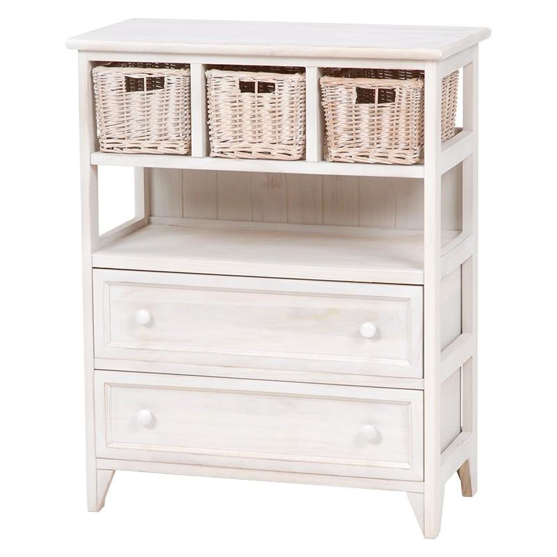 チェスト 幅60cm アンティーク調リビングチェスト 完成品 4段 奥行30 バスケット付 収納家具 MCH-5216AW |  | 04