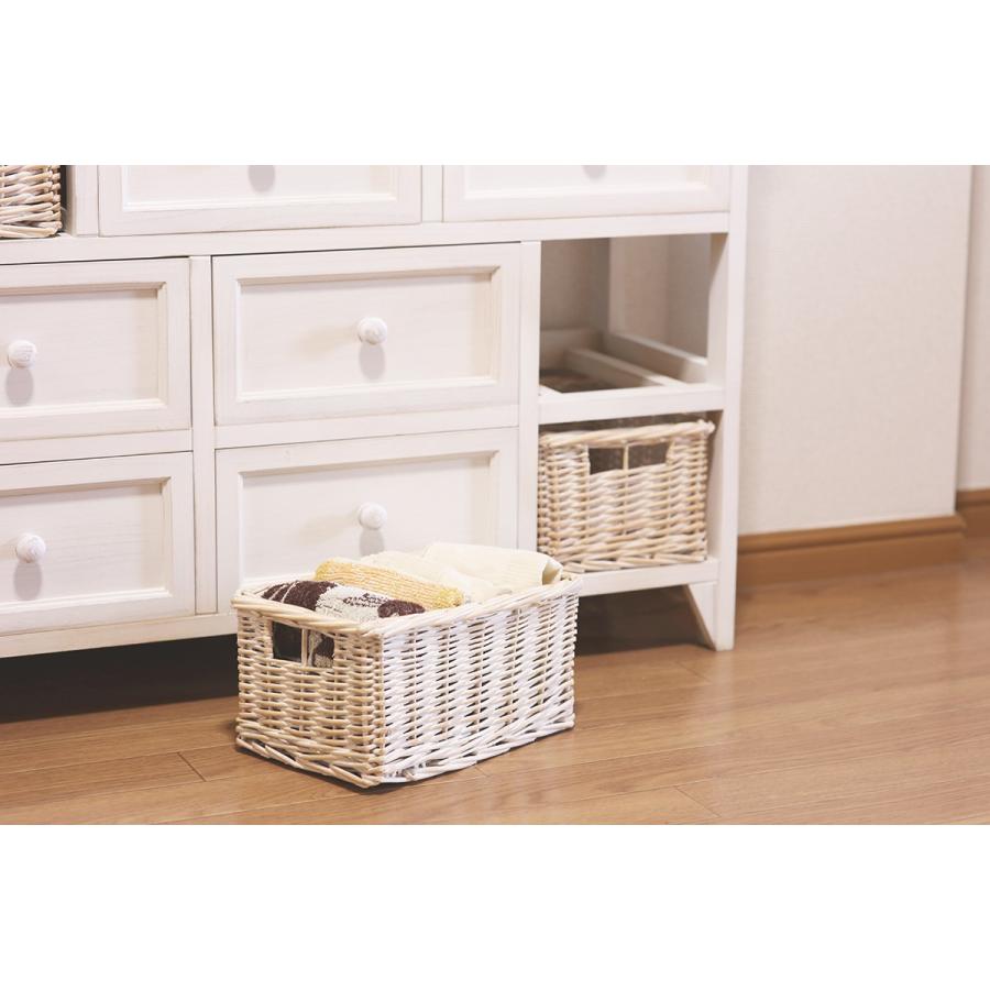 チェスト 幅85cm アンティーク調リビングチェスト 完成品 4段 奥行30 バスケット付 収納家具 MCH-5217AW |  | 06