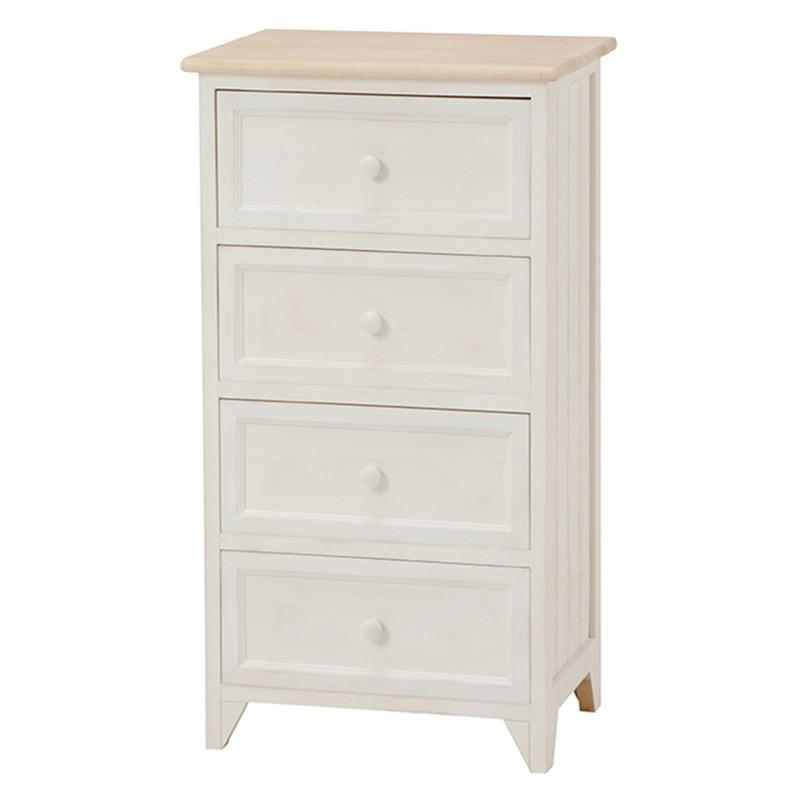 チェスト 4段 フレンチカントリーチェスト 大容量 収納家具 タンス 箪笥 電話台 完成品 棚 MCH-5274NAW |  | 06