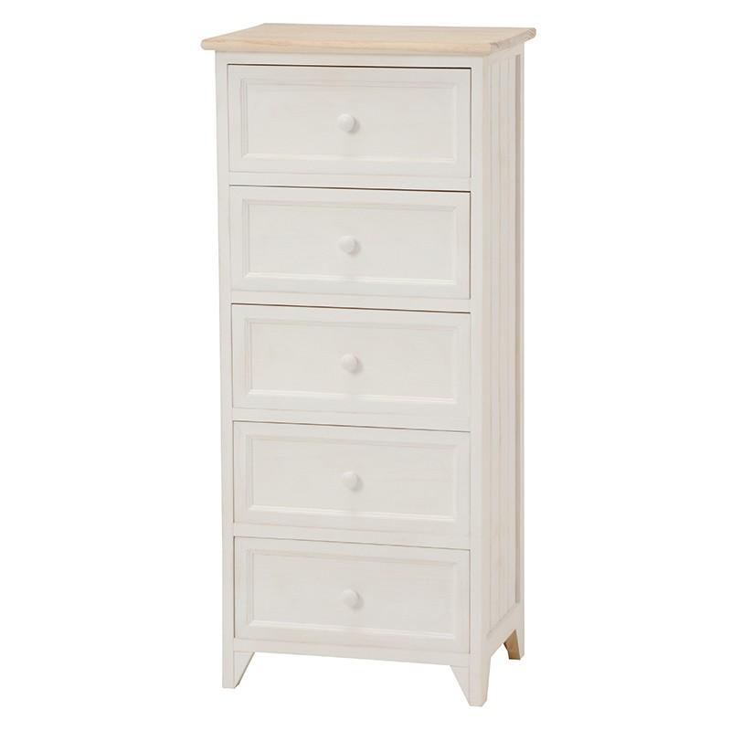 チェスト 5段 フレンチカントリーハイチェスト 大容量 収納家具 タンス 箪笥 電話台 完成品 棚 MCH-5275NAW |  | 06