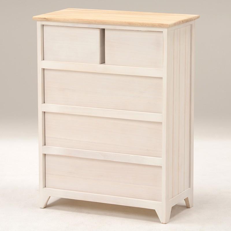 チェスト 完成品 白 4段 幅60cm フレンチカントリーチェスト ローチェスト タンス 箪笥 電話台  MCH-5276NAW |  | 03