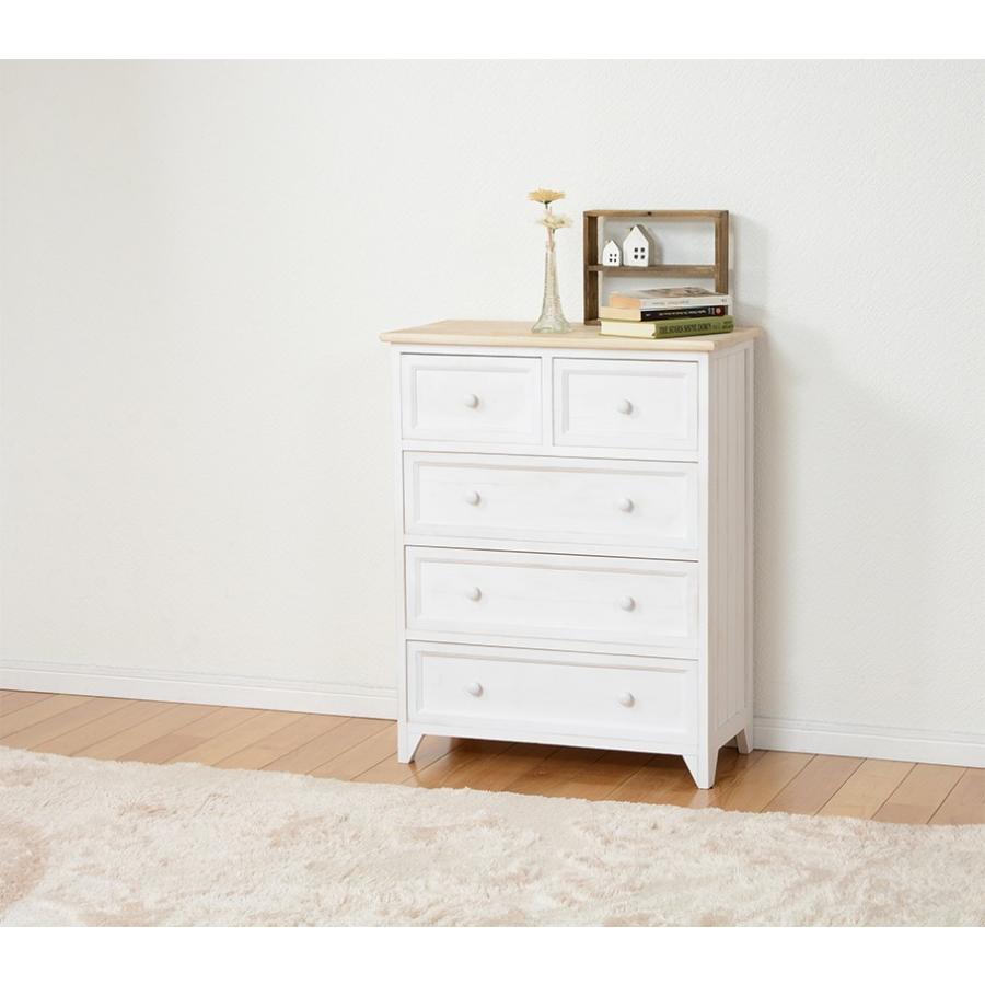 チェスト 完成品 白 4段 幅60cm フレンチカントリーチェスト ローチェスト タンス 箪笥 電話台  MCH-5276NAW |  | 04
