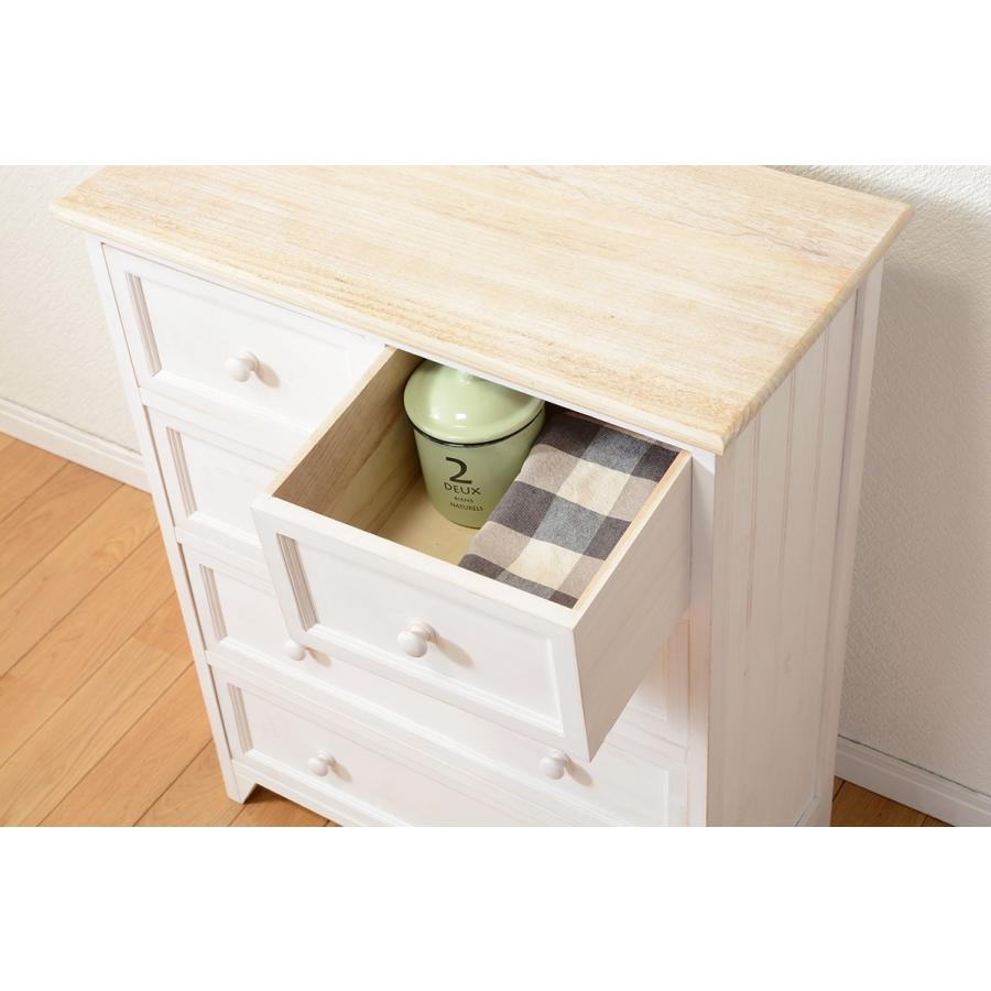 チェスト 完成品 白 4段 幅60cm フレンチカントリーチェスト ローチェスト タンス 箪笥 電話台  MCH-5276NAW |  | 07