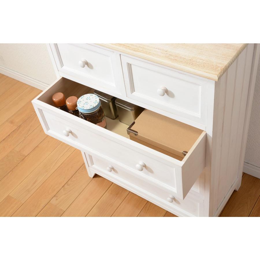 チェスト 完成品 白 4段 幅60cm フレンチカントリーチェスト ローチェスト タンス 箪笥 電話台  MCH-5276NAW |  | 08