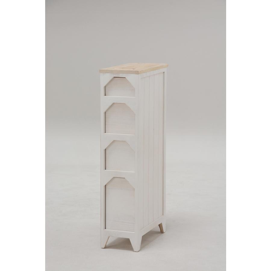 チェスト スリム 幅20cm 4段 フレンチカントリー スリムチェスト キッチン収納 キッチンラック 収納家具 MCH-5280NAW |  | 01