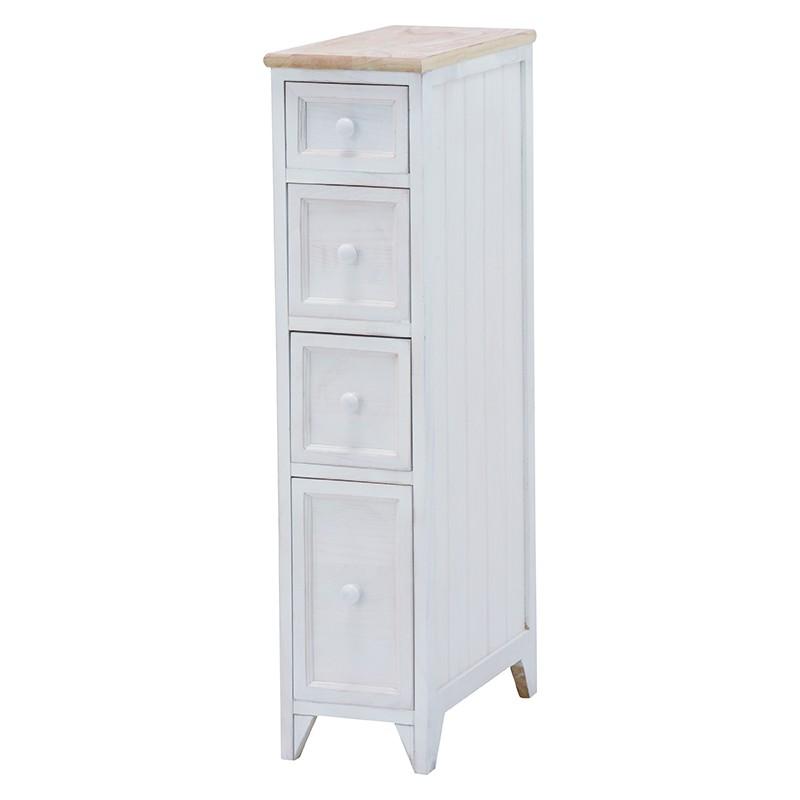 チェスト スリム 幅20cm 4段 フレンチカントリー スリムチェスト キッチン収納 キッチンラック 収納家具 MCH-5280NAW |  | 04