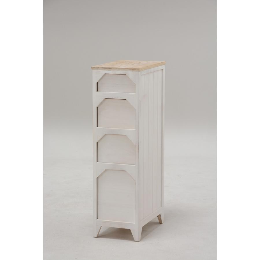 チェスト スリム 幅25cm 4段 フレンチカントリー スリムチェスト キッチン収納 キッチンラック MCH-5281NAW |  | 01