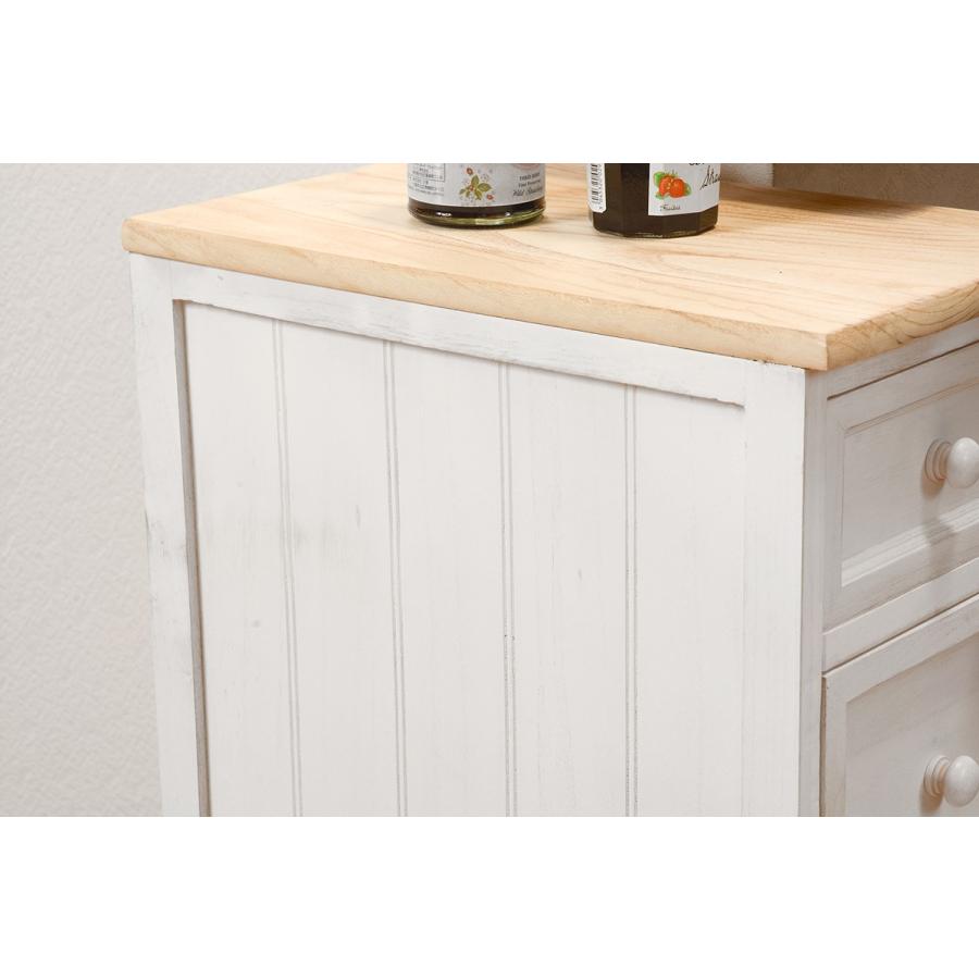 チェスト スリム 幅25cm 4段 フレンチカントリー スリムチェスト キッチン収納 キッチンラック MCH-5281NAW |  | 05