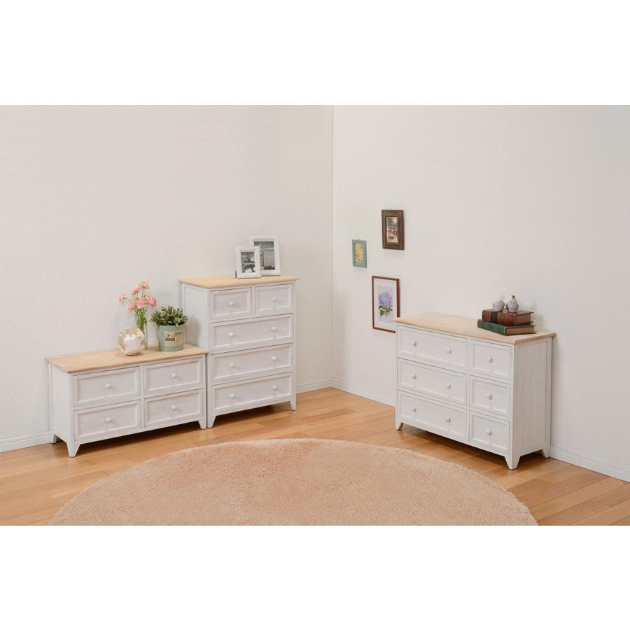 ローチェスト 3段 木製 ワイドチェスト 脚付き 収納 フレンチカントリーローチェスト テレビ台 MCH-5288NAW |  | 04