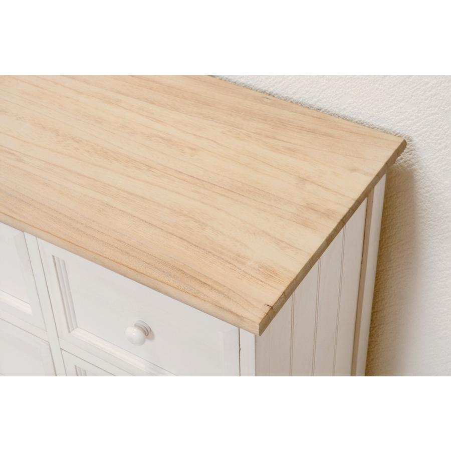 ローチェスト 3段 木製 ワイドチェスト 脚付き 収納 フレンチカントリーローチェスト テレビ台 MCH-5288NAW |  | 05