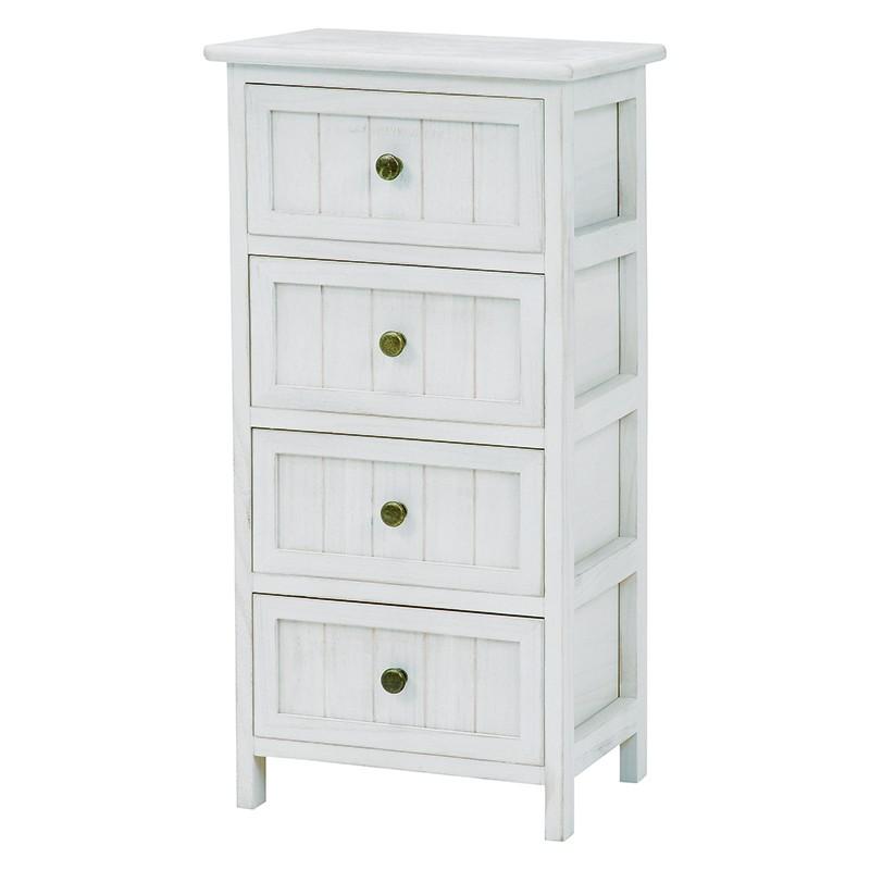 チェスト 幅35 4段 アンティーク調チェスト 木製 おしゃれ 脚付き 収納家具 電話台 MCH-5374AW | 