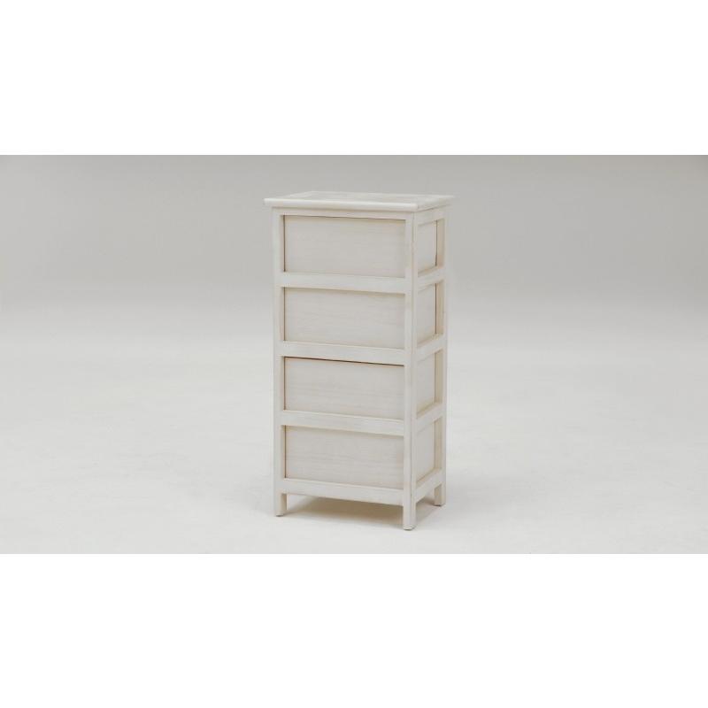 チェスト 幅35 4段 アンティーク調チェスト 木製 おしゃれ 脚付き 収納家具 電話台 MCH-5374AW |  | 02