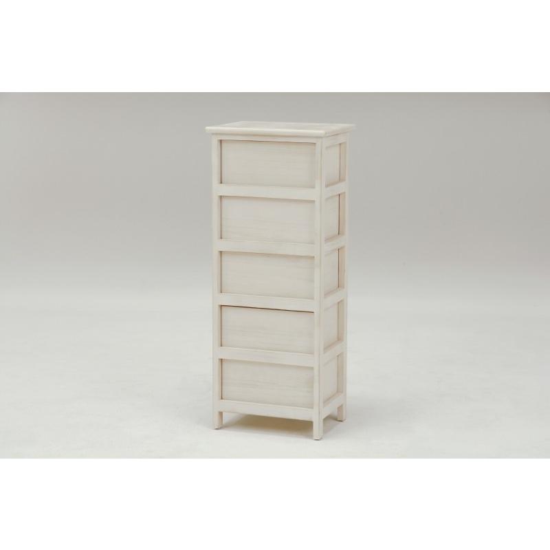 チェスト 幅35cm 5段 アンティーク調チェスト 木製 脚付き 収納家具 フ電話台 MCH-5375AW |  | 02