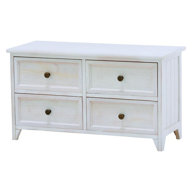 ローチェスト 2段 木製 アンティーク調チェスト 脚付きシャビーウッド フレンチカントリー チェスト MCH-5378AW | 