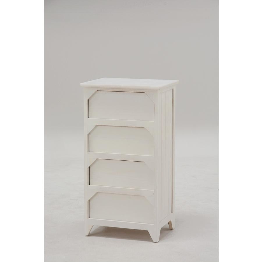 4段 チェスト 完成品 フレンチカントリー 脚付き 収納 白家具 姫系 白 1人暮らし 収納家具 シャビーウッド MCH-5384AW |  | 01