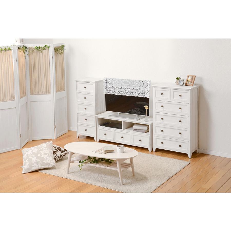 5段 チェスト 完成品 脚付き 収納 シャビーウッド アンティーク MCH-5385AW |  | 05