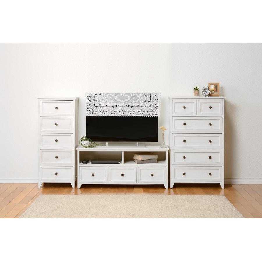 5段 チェスト 幅60cm 完成品 脚付き 収納 シャビーウッド アンティーク MCH-5387AW |  | 06