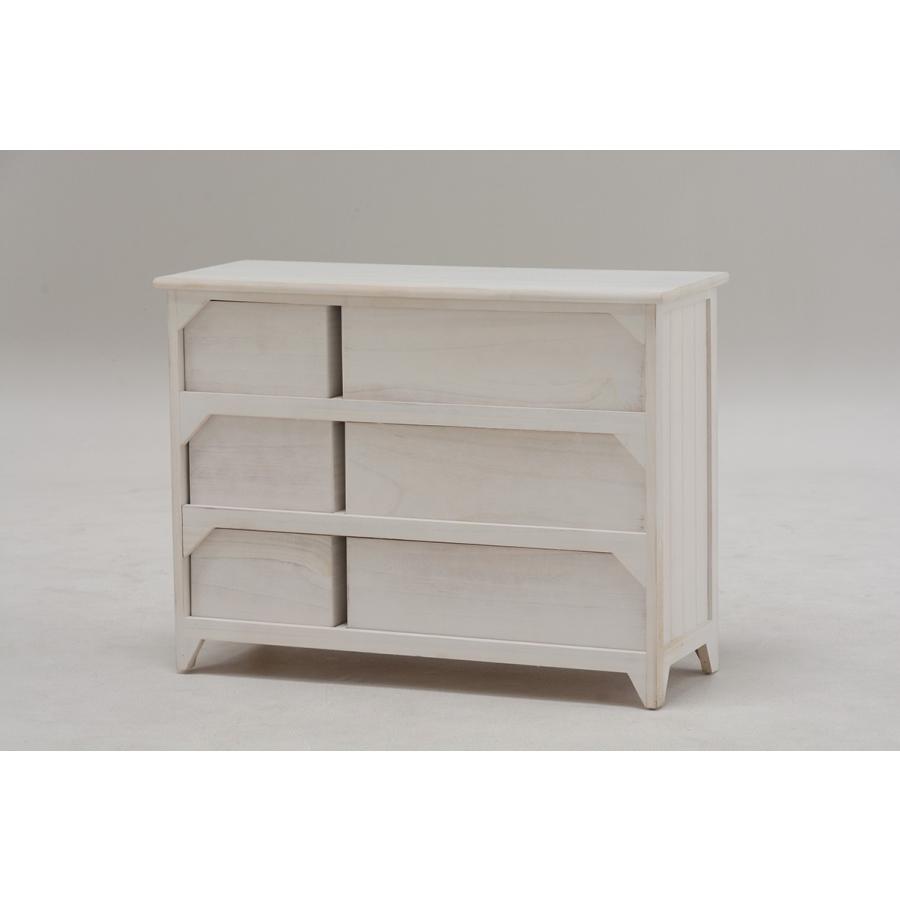 3段 チェスト ローチェスト 脚付き  棚 カフェ 木製 かわいい 女の子 大人かわいい MCH-5388AW |  | 01