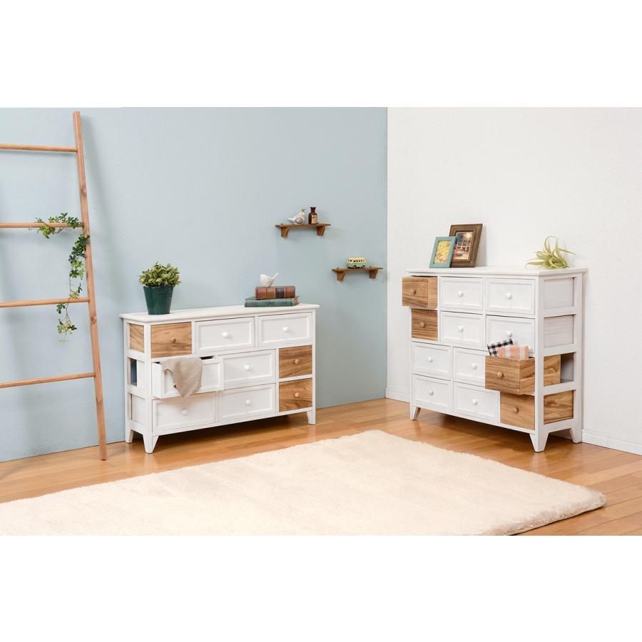 チェスト 幅85cm 4段 ワイドチェスト ローチェスト アンティーク調チェスト 完成品 リビング収納 MCH-5717AW |  | 05