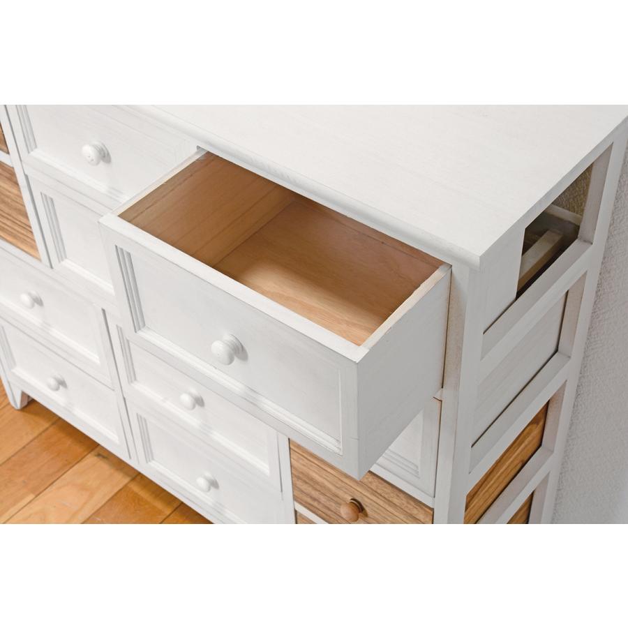 チェスト 幅85cm 4段 ワイドチェスト ローチェスト アンティーク調チェスト 完成品 リビング収納 MCH-5717AW |  | 07